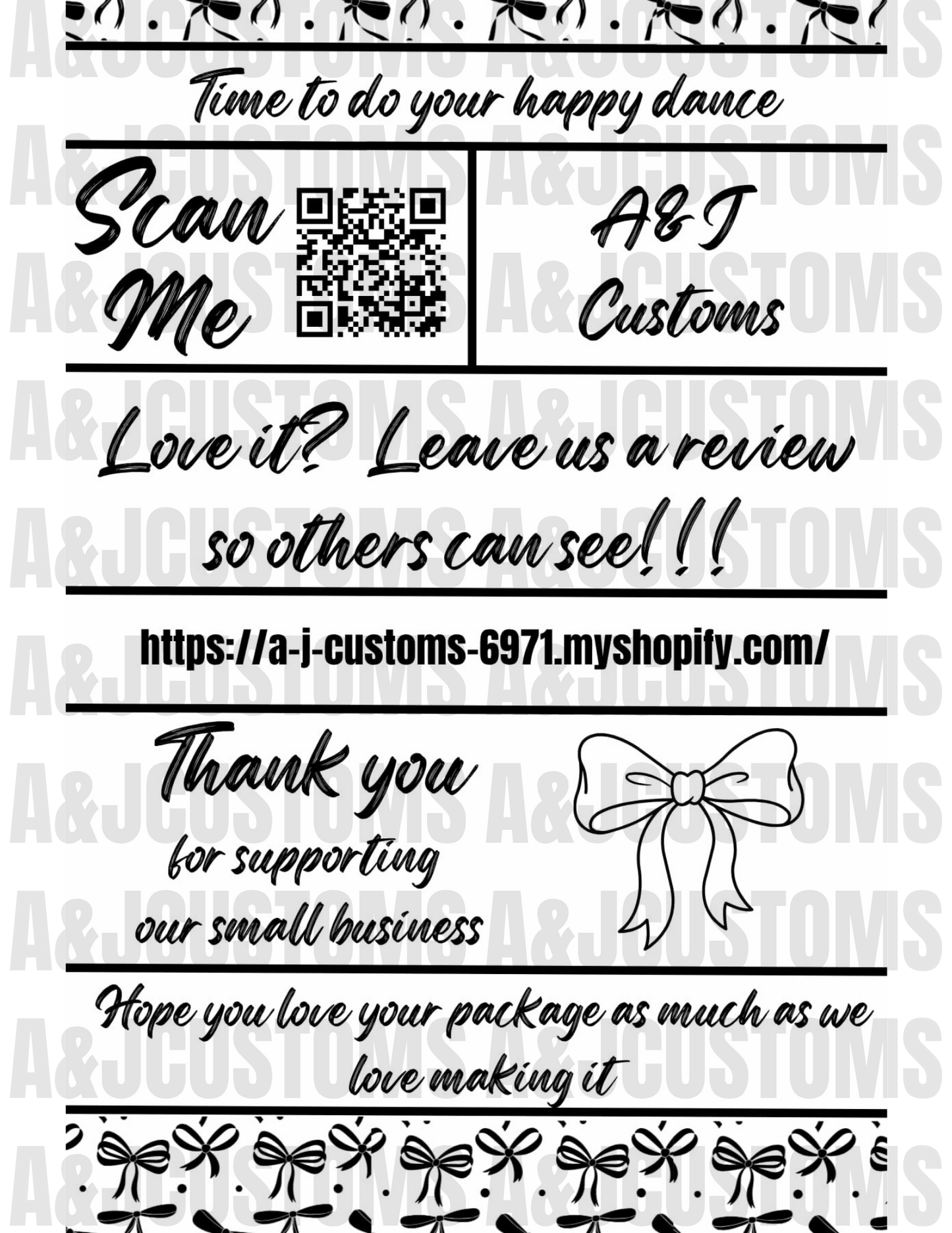Small Business Thank You Labels 4"x6"