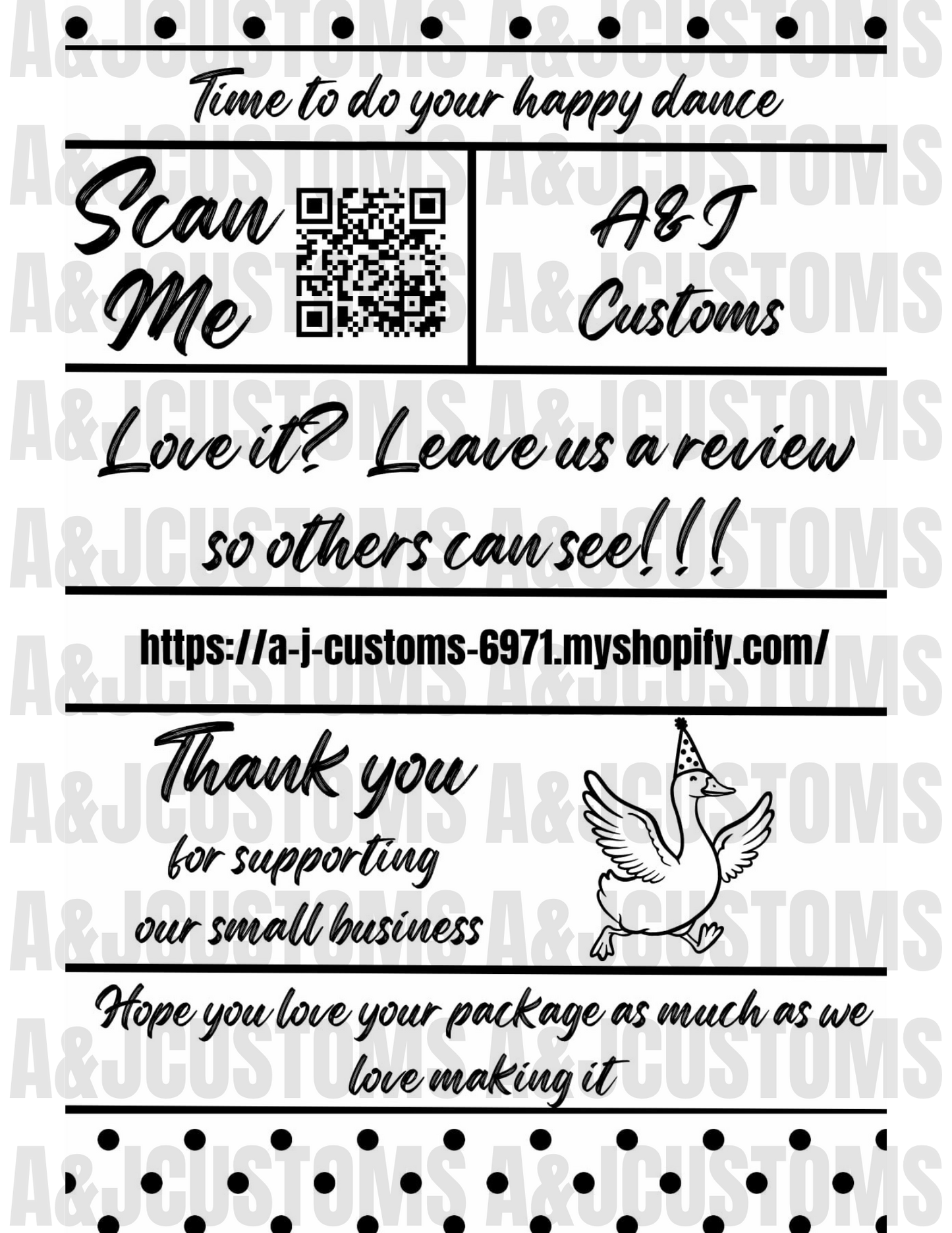 Small Business Thank You Labels 4"x6"