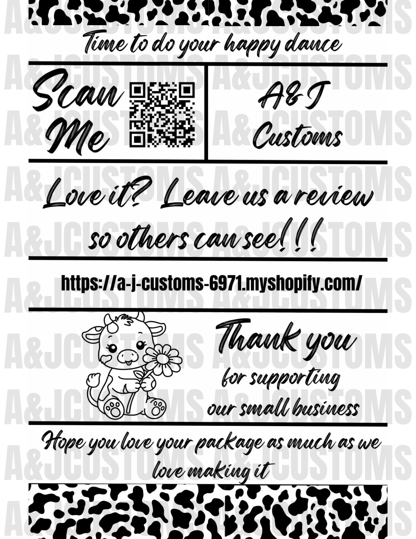 Small Business Thank You Labels 4"x6"